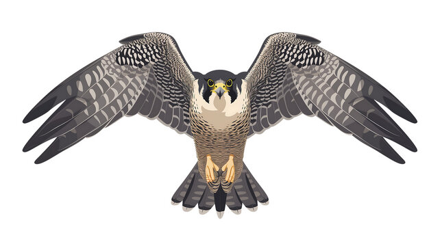 Minimal Vector Peregrine Falcon in Flight