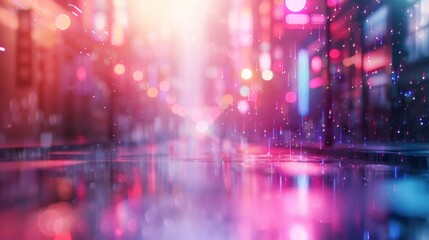closeup of city road with bokeh blur background
