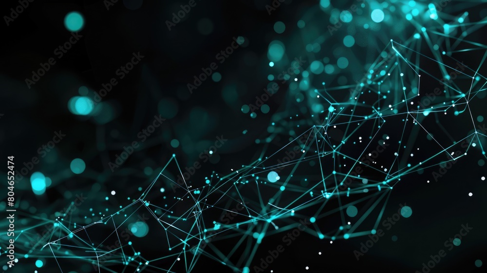 Poster a blue glowing network of interconnected nodes and points. aig51a.