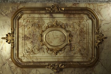 Baroque, barocco ornate marble ceiling non linear reformation design. elaborate ceiling with intricate accents depicting classic elegance and architectural beauty