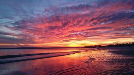 Seaside sunsets. capturing the mesmerizing beauty of vibrant sunset views from the beach