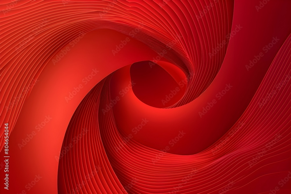Poster red background with a red gradient, a simple spiral wave design shape, in the style of a vector illu