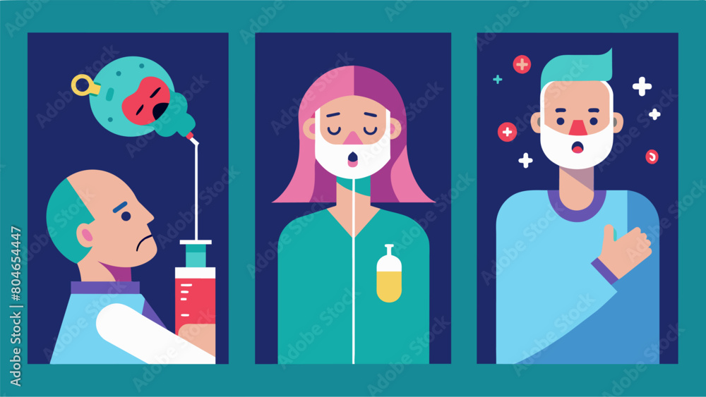 Poster a series of images showing the different stages of anesthesia induced by ketamine from mild sedation
