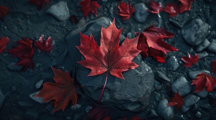 Maple leaf close up. Macro photography. Canada Day