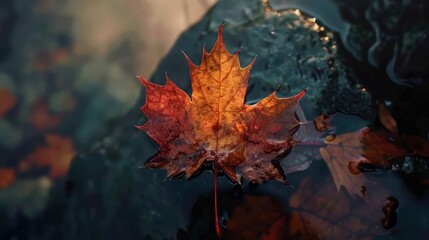 Maple leaf close up. Macro photography. Canada Day