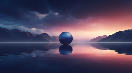 glass ball floating in the middle