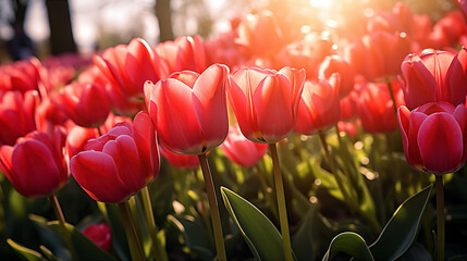 Tulip. Beautiful bouquet of tulips. colorful tulips. tulips in spring