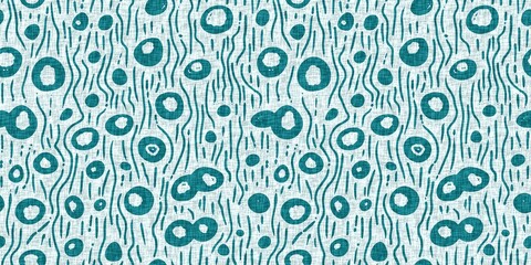 Turquoise water bubbles circle dot seamless texture border pattern. Beachy teal circles in organic droplet background for summer design repeat tile. 