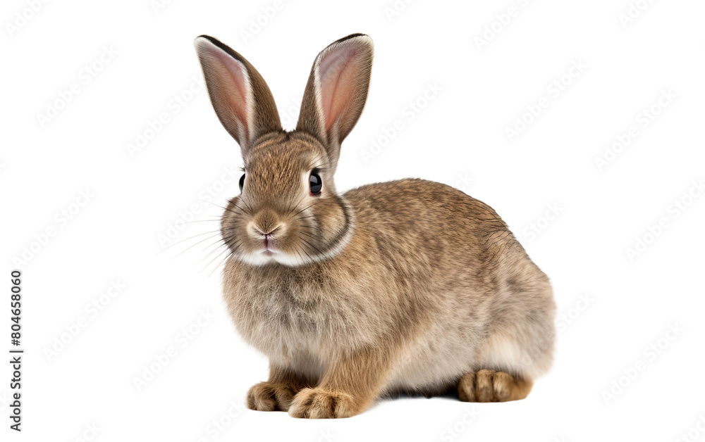 Wall mural Hopping Rabbit Isolated On Transparent Background PNG. - Wall murals