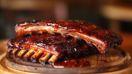 Tender pork ribs slow-cooked to perfection, falling off the bone with each bite."