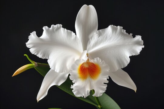 White Cattleya Orchid: A Tropical Beauty in Bloom - Stunning Nature Photography