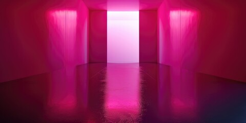 Pink and purple lights in a futuristic sci-fi corridor AIG51A.