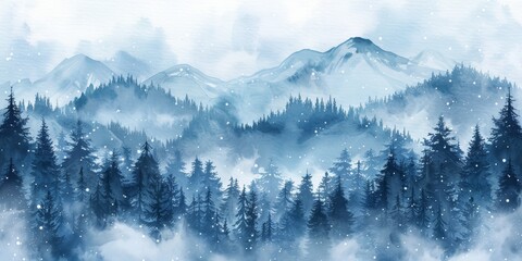 Winter Wonderland Mountain Landscape Generative AI