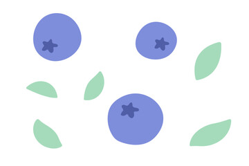 Summer blueberry in flat style