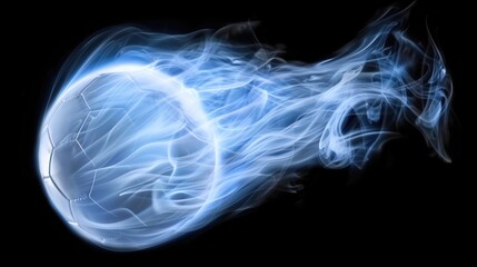soccer ball with smoke isolated on black background. 3d illustration
