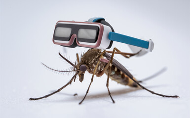 A mosquito in glasses in the representation of a neural network.