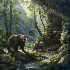 bears going to caves