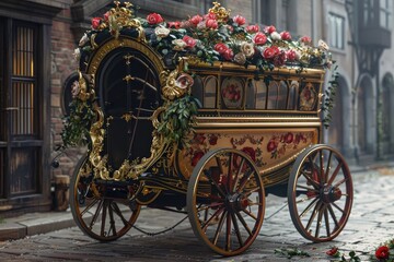 a beautiful decorated carriage trolley