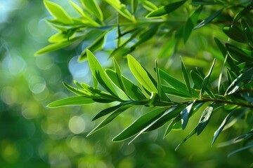 Obraz premium Natural Medicine from the Leaves of Tea Tree. Discover the Freshness and Benefits of Tea Tree
