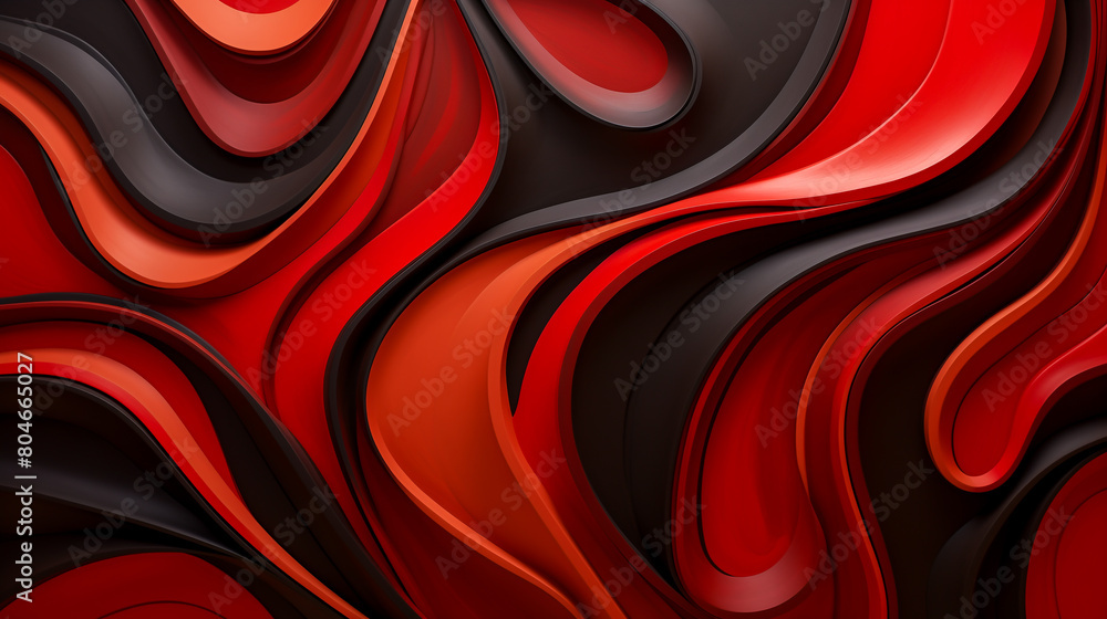 Poster abstract black and red background with curvy texture. backdrop with copy space.