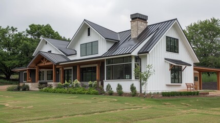 Modern Farmhouse with James Hardie Fiber Cement: Sustainable Home Design with Durable Siding, Roof