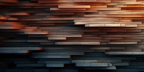 The image is a wood grain wall with a dark brown and orange color scheme