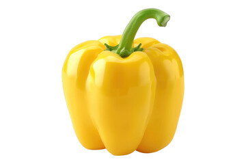 Fresh yellow bell pepper isolated on transparent background.