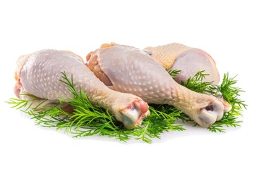 Fresh Raw Chicken Leg Quarters for Delicious Meal. Isolated on White Background for Poultry Lovers