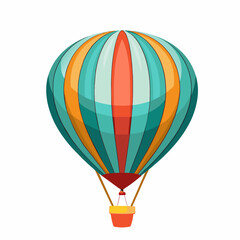 Fototapeta premium Hot Air Balloon Cartoon Style on white background