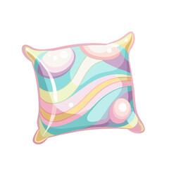 beautiful pastel color pillow art drawn on white background