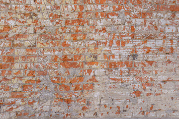 Texture of an old red brick wall. Abstract construction background.