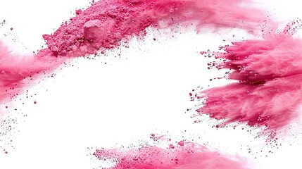   A white background with pink powder sprinkles