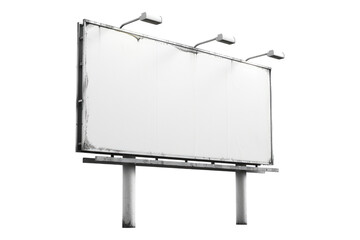 Huge white billboard isolated on transparent background.