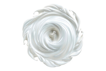 White cream swirl isolated on transparent background.