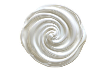 White cream swirl isolated on transparent background.