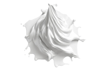 White cream swirl isolated on transparent background.