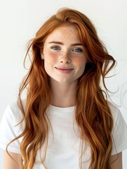 Close up of a woman with red hair