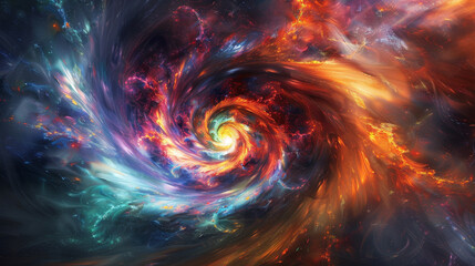 Obraz premium A colorful swirl of fire and clouds in space