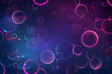 vector background with purple circles and shapes on dark blue gradient background 
