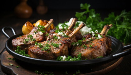 Wood-fired slow cooker lamb chops