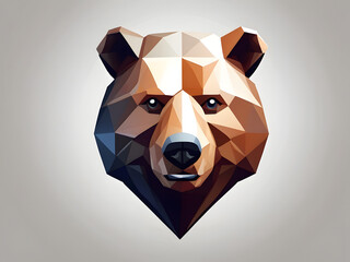 illustration of a bear in a circle logo , illustration of a dear logo ,Imposing Vector Bear Mascot Logo