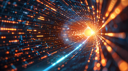 Naklejka premium Cyber Stream: Racing Through Data