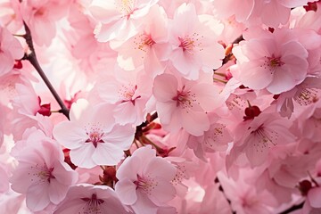 Cherry blossoms, sakura in warm lighting.