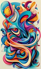 abstract colourful background with swirl and wave patterns, colorful fusion wallpaper