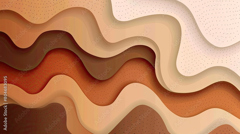 Poster a brown and tan wave pattern. the image has a warm and earthy feel to it, with the colors blending t