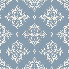 Light blue luxury vector seamless pattern. Ornament, Traditional, Ethnic, Arabic, Turkish, Indian motifs. Great for fabric and textile, wallpaper, packaging design or any desired idea.