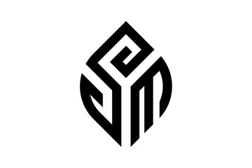 Template logo letter  SM ,for company branding logo