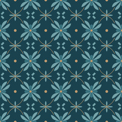 Green luxury vector seamless pattern. Ornament, Traditional, Ethnic, Arabic, Turkish, Indian motifs. Great for fabric and textile, wallpaper, packaging design or any desired idea.