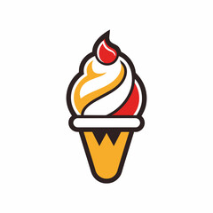 Logo for a Ice Cream Shop, simple clean logo, Creative Logo Icon,  2d style,   vector icon, vector illustration