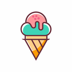 Logo for a Ice Cream Shop, simple clean logo, Creative Logo Icon,  2d style,   vector icon, vector illustration